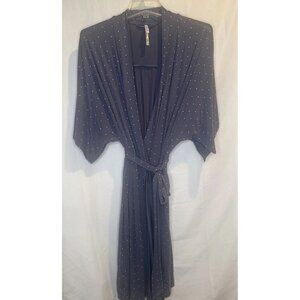 Soma Cool Nights Gray Short Sleeve Knit Robe Pocket Loungewear Cozy Sz L/XL